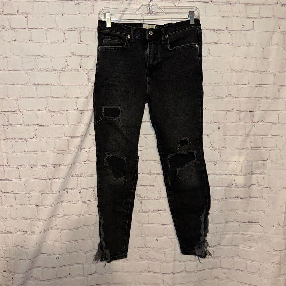 We The Free Women's High-Rise Distressed Skinny Jeans Black Size 28